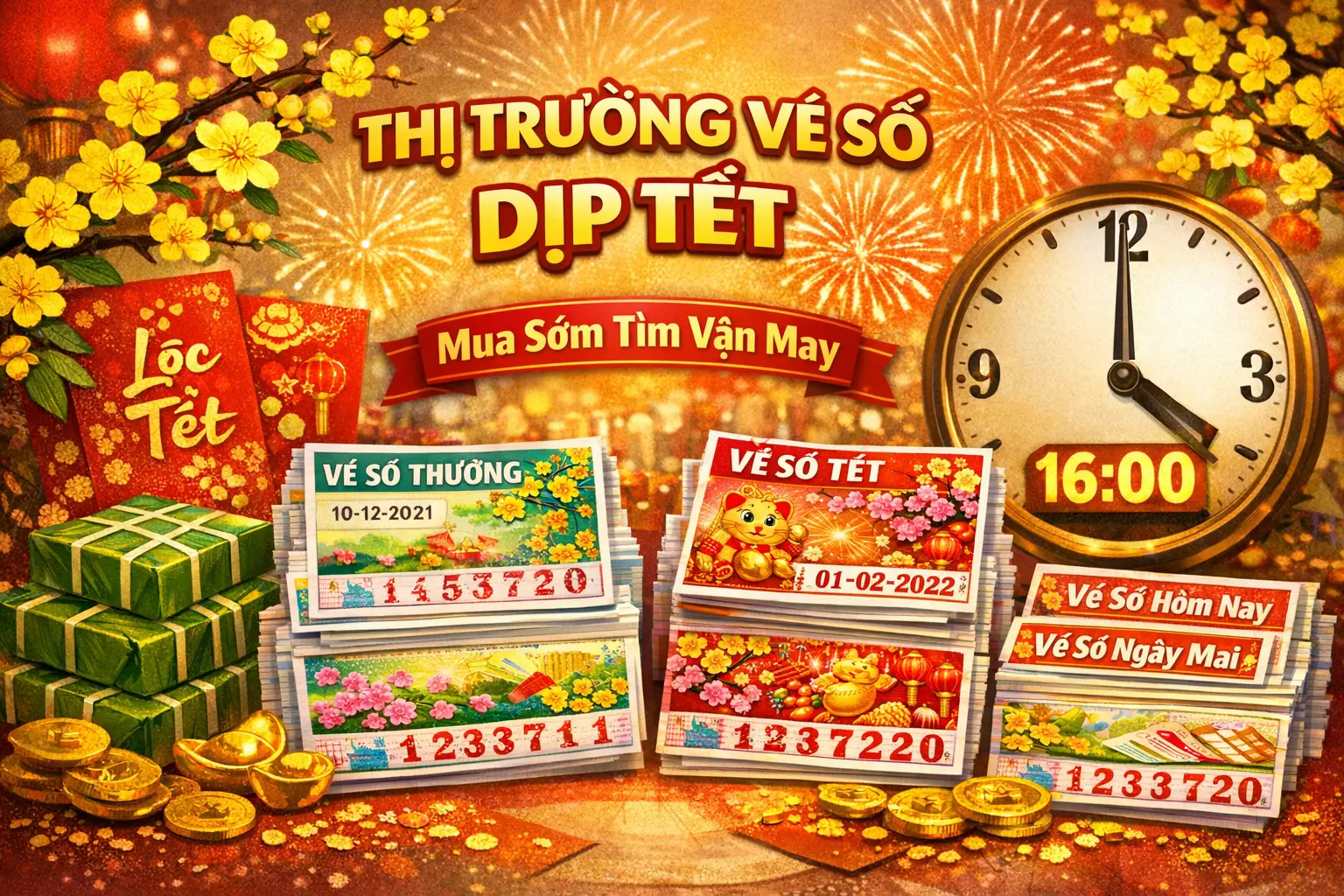 Thị trường vé số dịp Tết – Mùa cao điểm của vận may và hy vọng